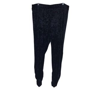 Cato Black Crushed Velvet Leggings Pants Plus Size 18/20W Ruched Ankles NWT